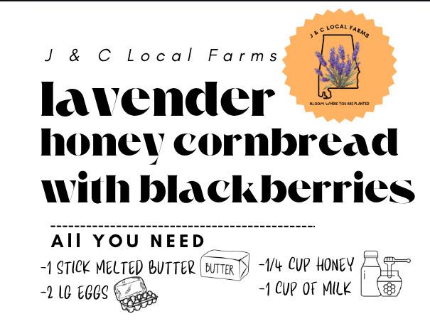 Lavender Honey Cornbread with Blackberries Mix