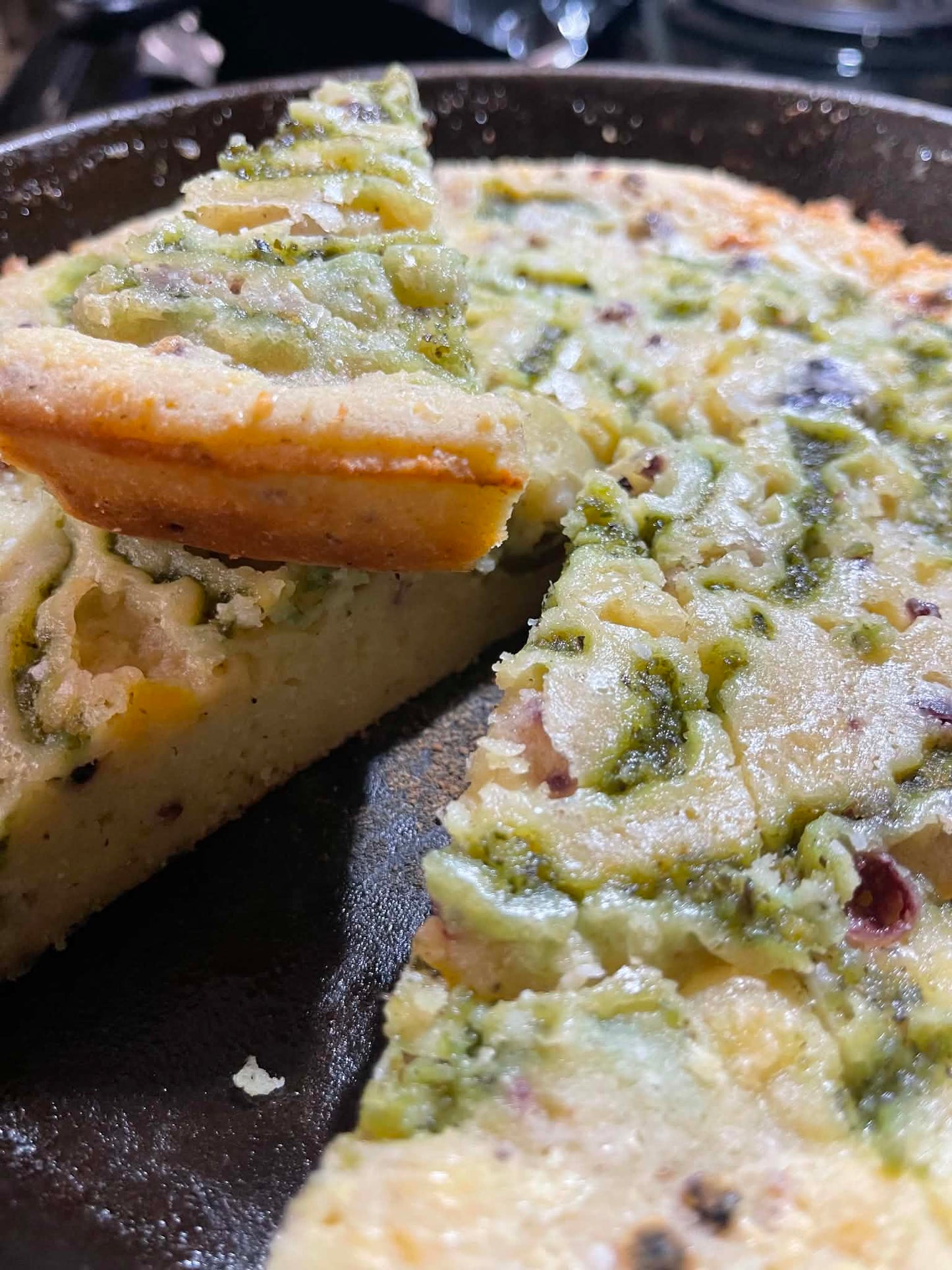 Lavender White Cornbread Mix with Jalapenos and Green Hot Sauce